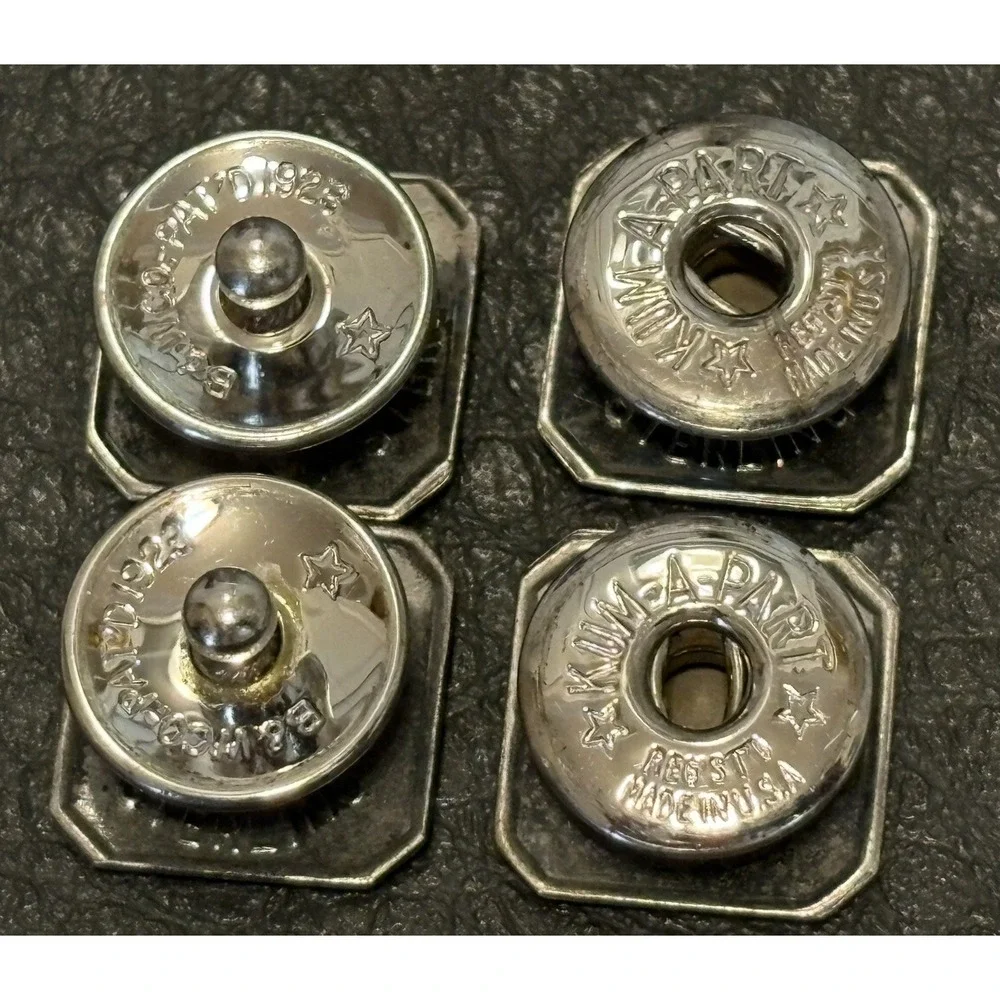 Vintage B&W Co Kum-A-Part Art Deco Sterling Silver Top Snap Cufflinks Pat 1923